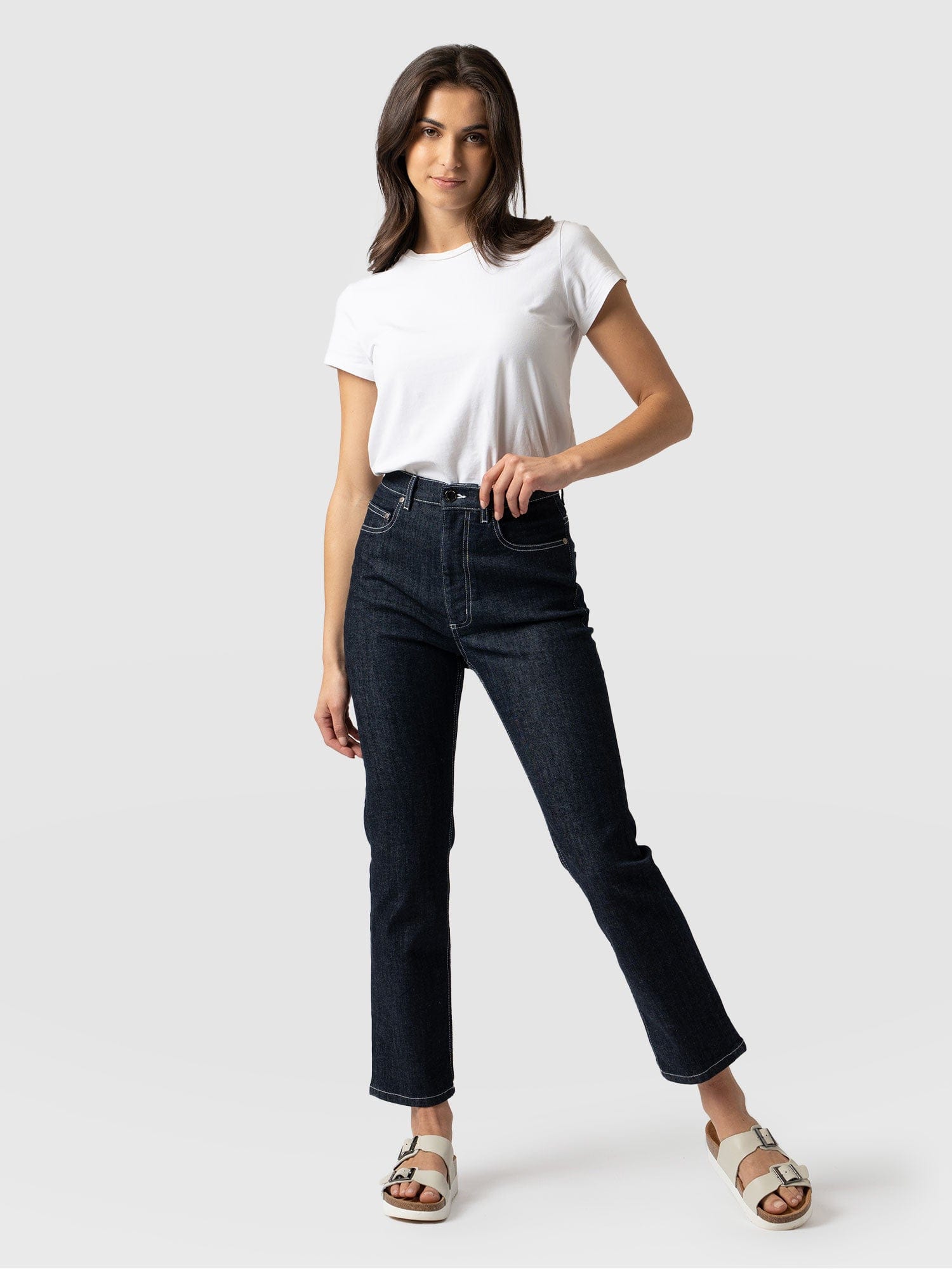 Hattie Straight Leg Jeans Indigo Blue - Women's Jeans | Saint + Sofia® UK